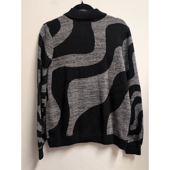 Hot Topic Wicked Elphaba Shiz University Waves Cardigan Sweater L Black Gray - Picture 4 of 5